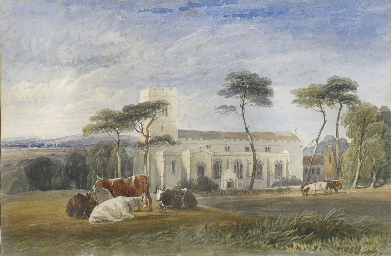 Biddulph Kilisesi: sulu boya ve [c 1830-1840] by Lewis John Wood