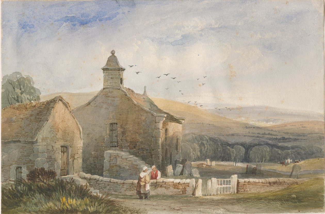 Elkstone Şapeli: suluboya resim, nd [?19th Century] by Lewis John Wood