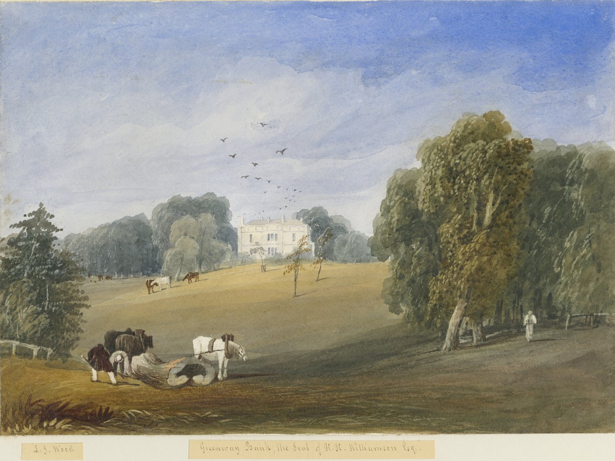 Greenway Bank - Salon: suluboya resim ve [c 1840] by Lewis John Wood