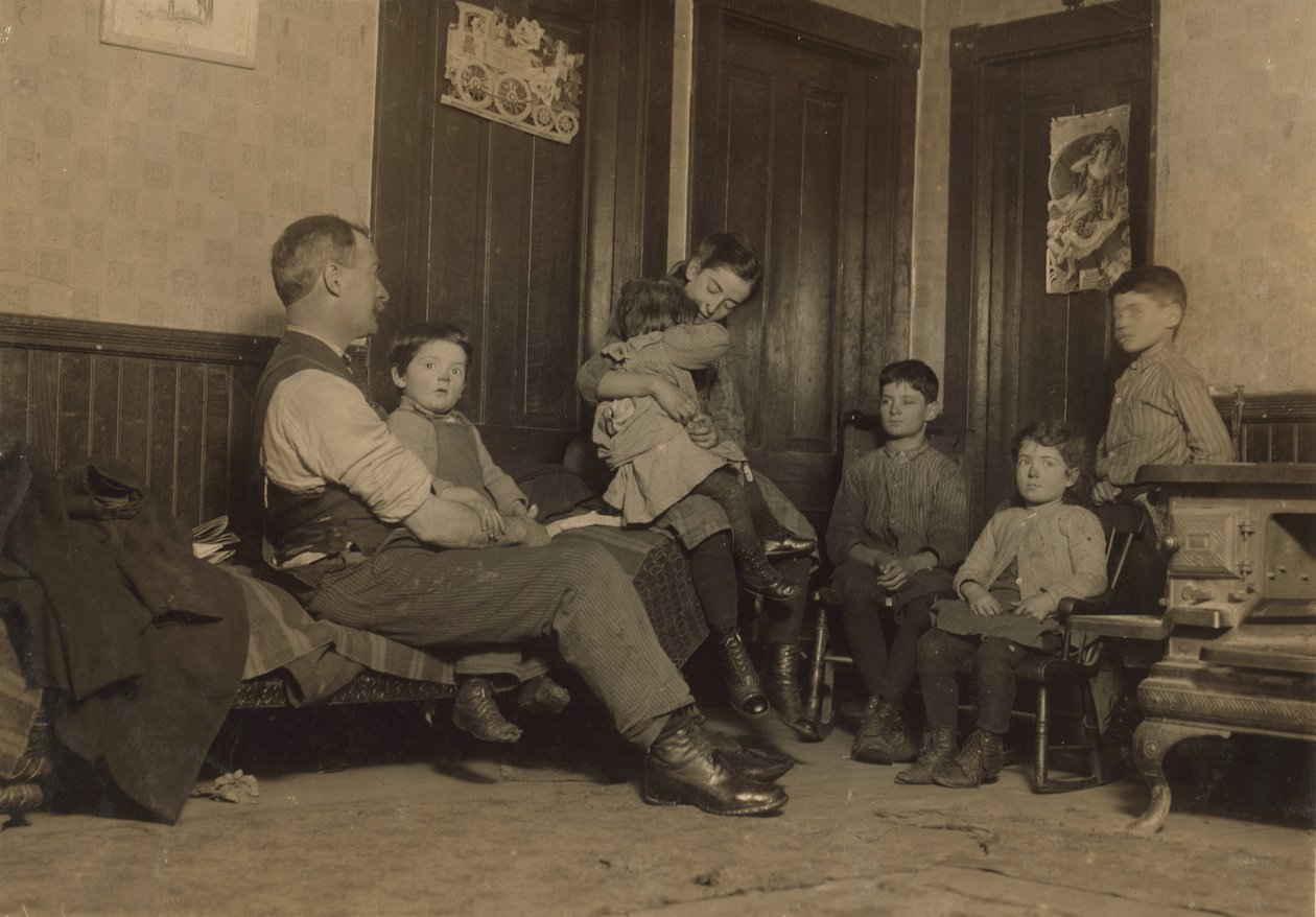 Home of Alfred Benoit in New Bedford, Massachusetts, a child sweeper at Bennett Mill and one of 11 children, 1912  by Lewis Wickes Hine