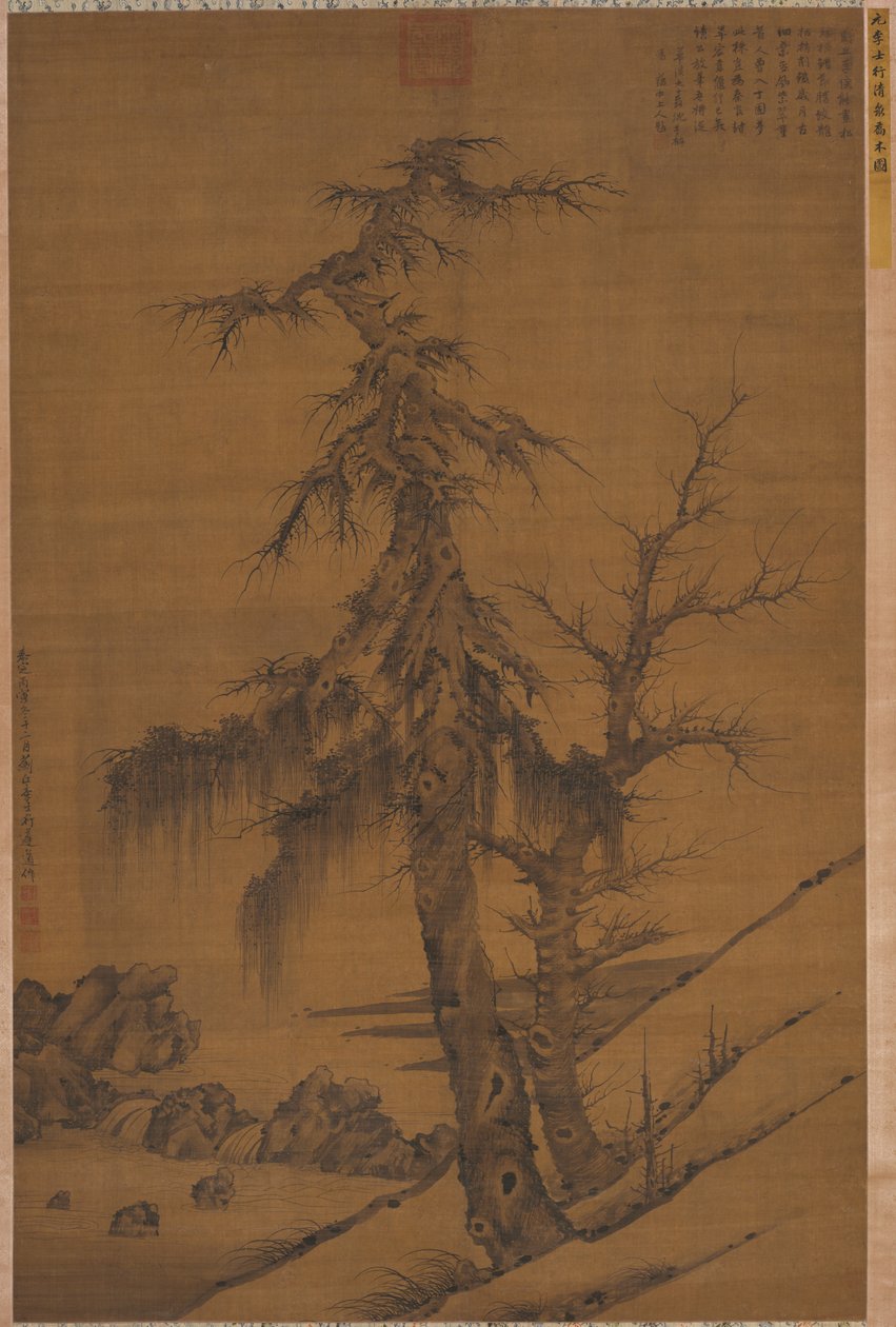 Serin Bir Baharın Yanındaki Yaşlı Ağaçlar, 1326. by Li Shixing