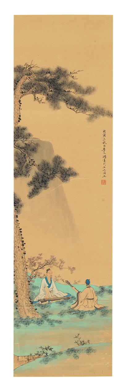 İki Müzisyen, 1758 by Li Wenyuan