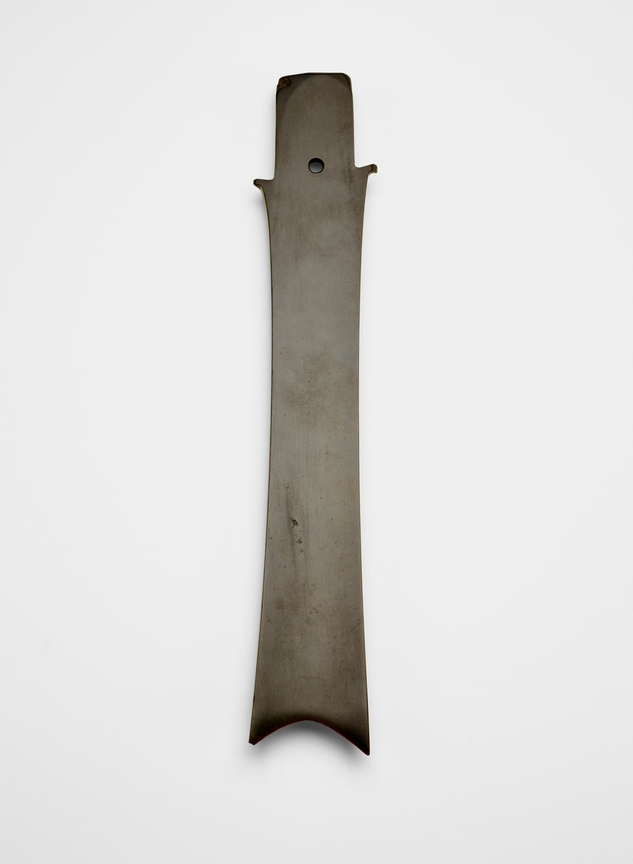 Çatallı bıçak (zhang 璋), MÖ 2000-1700 dolayları (yeşim, nefrit) by Liangzhu culture