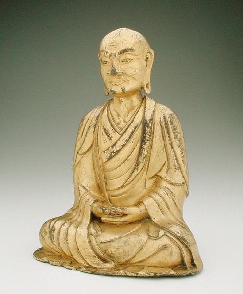 Oturmuş bir lohan figürü (altın yaldızlı bronz) by Liao Dynasty Chinese School