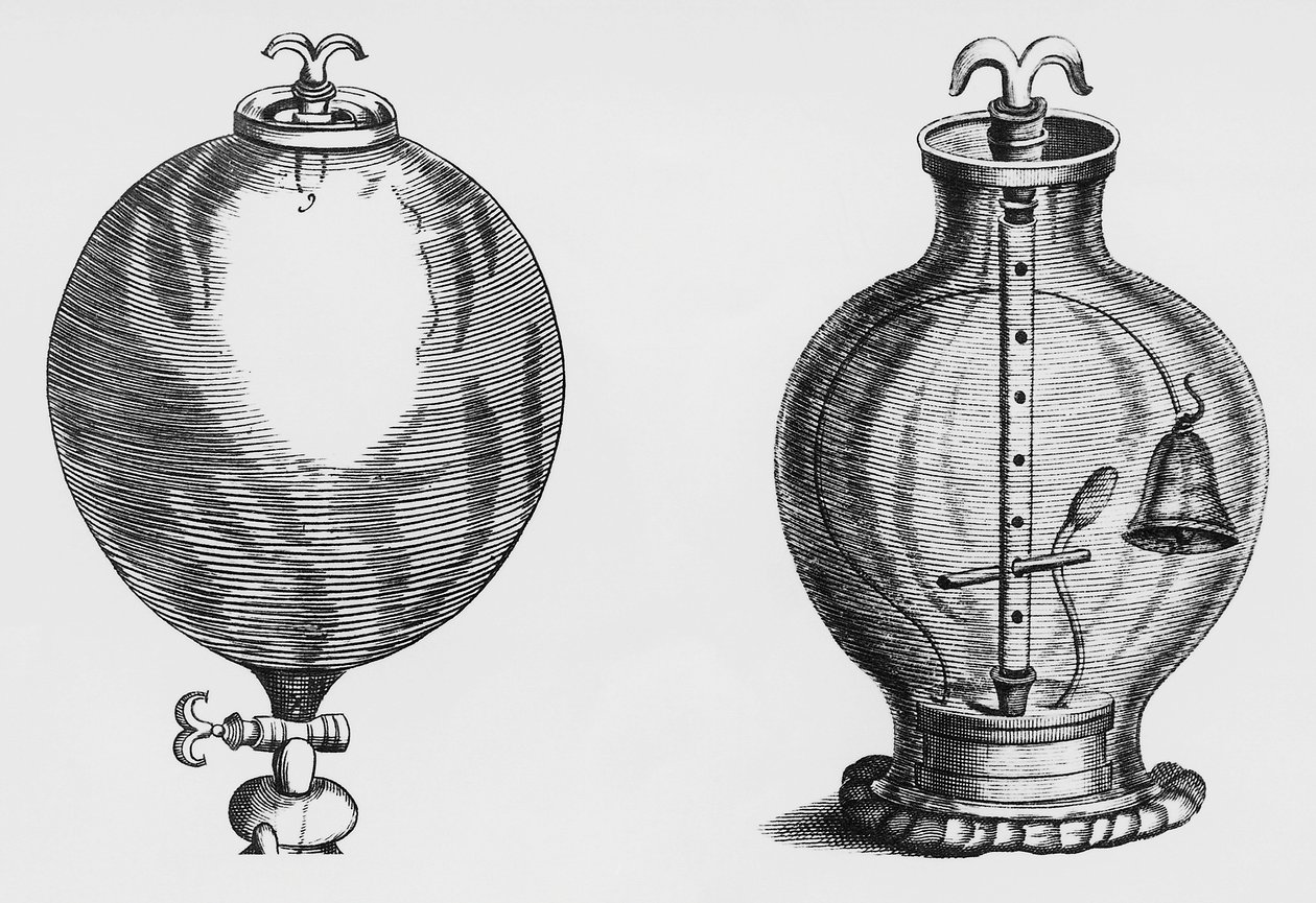 Hava pompası, Robert Boyle (1627-1691) tarafından yapılan deney, gravür by Unbekannt Unbekannt