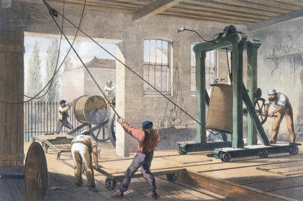 Greenwich fabrikalarında Kablo Döşeme Telgraf teli by Unbekannt Unbekannt