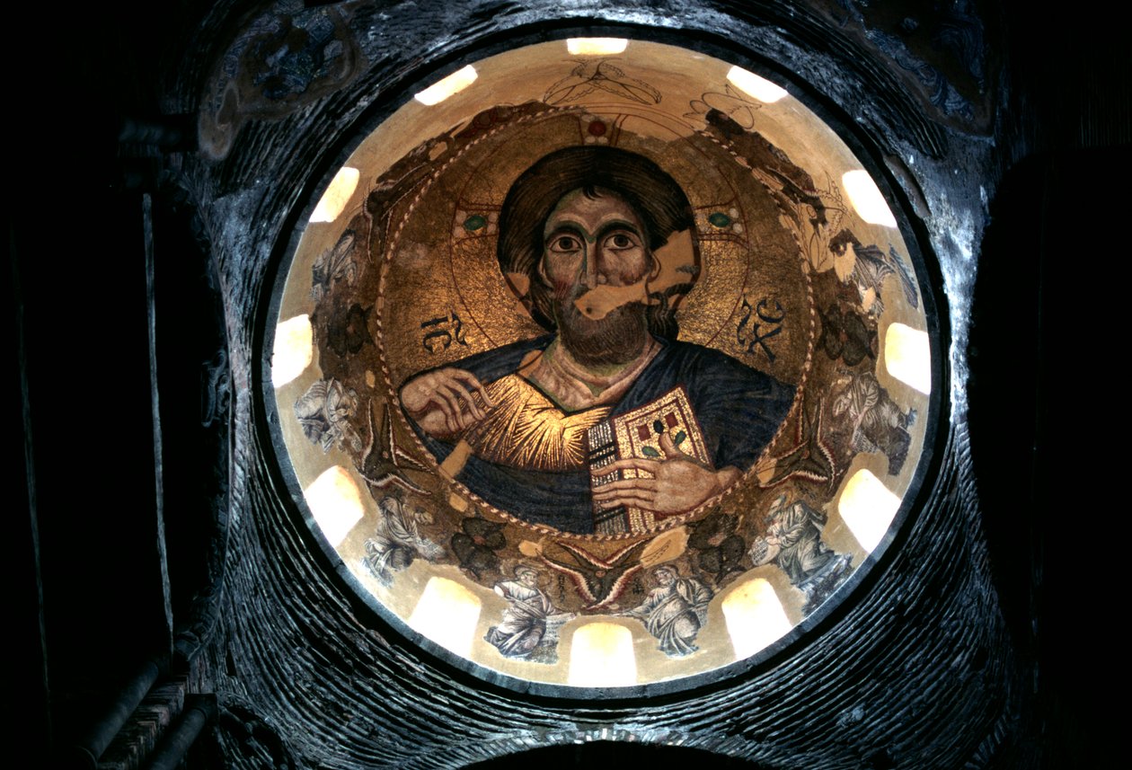 Christ Pantocrator, Panagia Parigoritissa kilisesinin iç kubbesi, Arta, Epirus, Yunanistan by Unbekannt Unbekannt