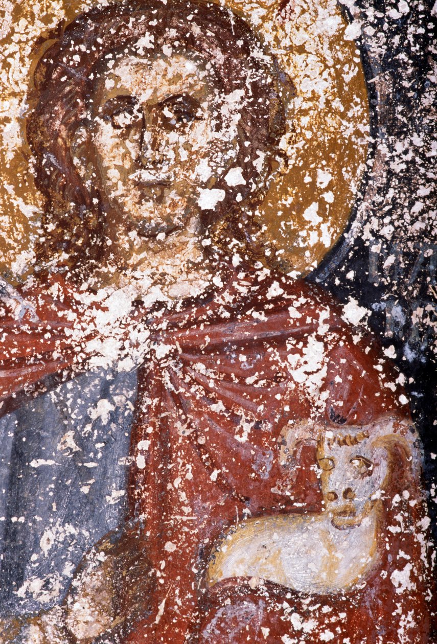 İsa, Bizans kilisesinde fresk Sotiras Christos, Vlithias, Girit, Yunanistan (fotoğraf) by Unbekannt Unbekannt