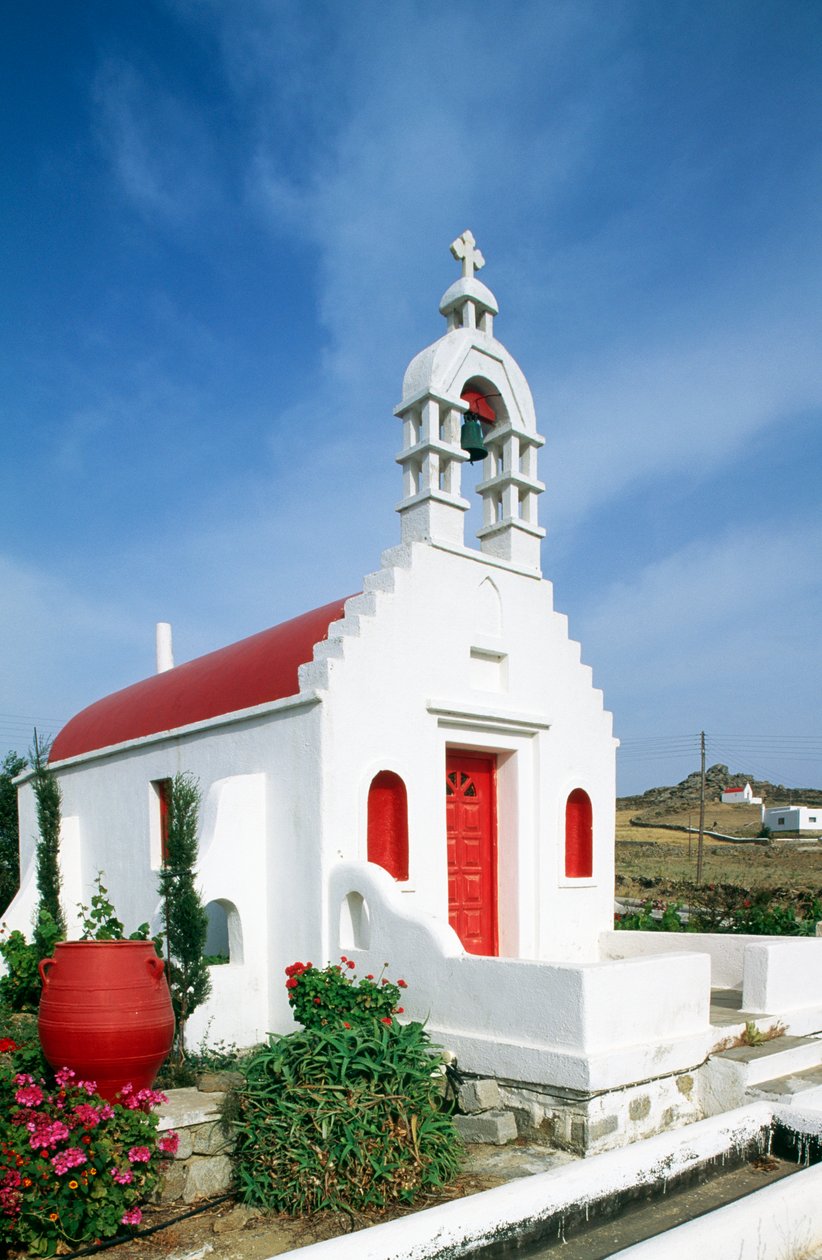 Mykonos adasında kilise, Kiklad Adaları, Yunanistan (fotoğraf) by Unbekannt Unbekannt