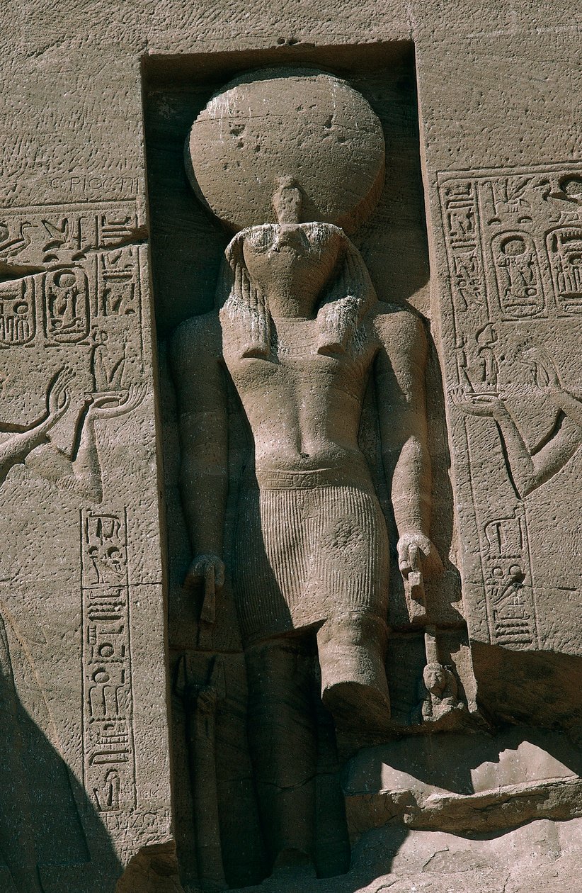 Mısır, Nubia, Abu Simbel, Büyük Ramses II Tapınağı, cephe, güneş tanrısı Ra