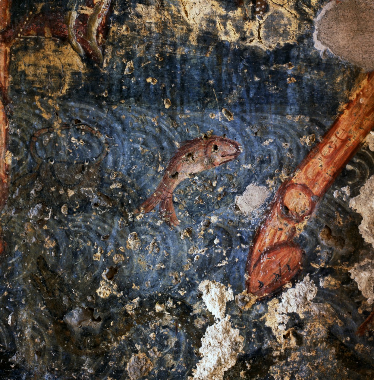 Balık, Agios Georgios manastırındaki fresk detayı, Diavaide, Girit, Yunanistan (fotoğraf) by Unbekannt Unbekannt