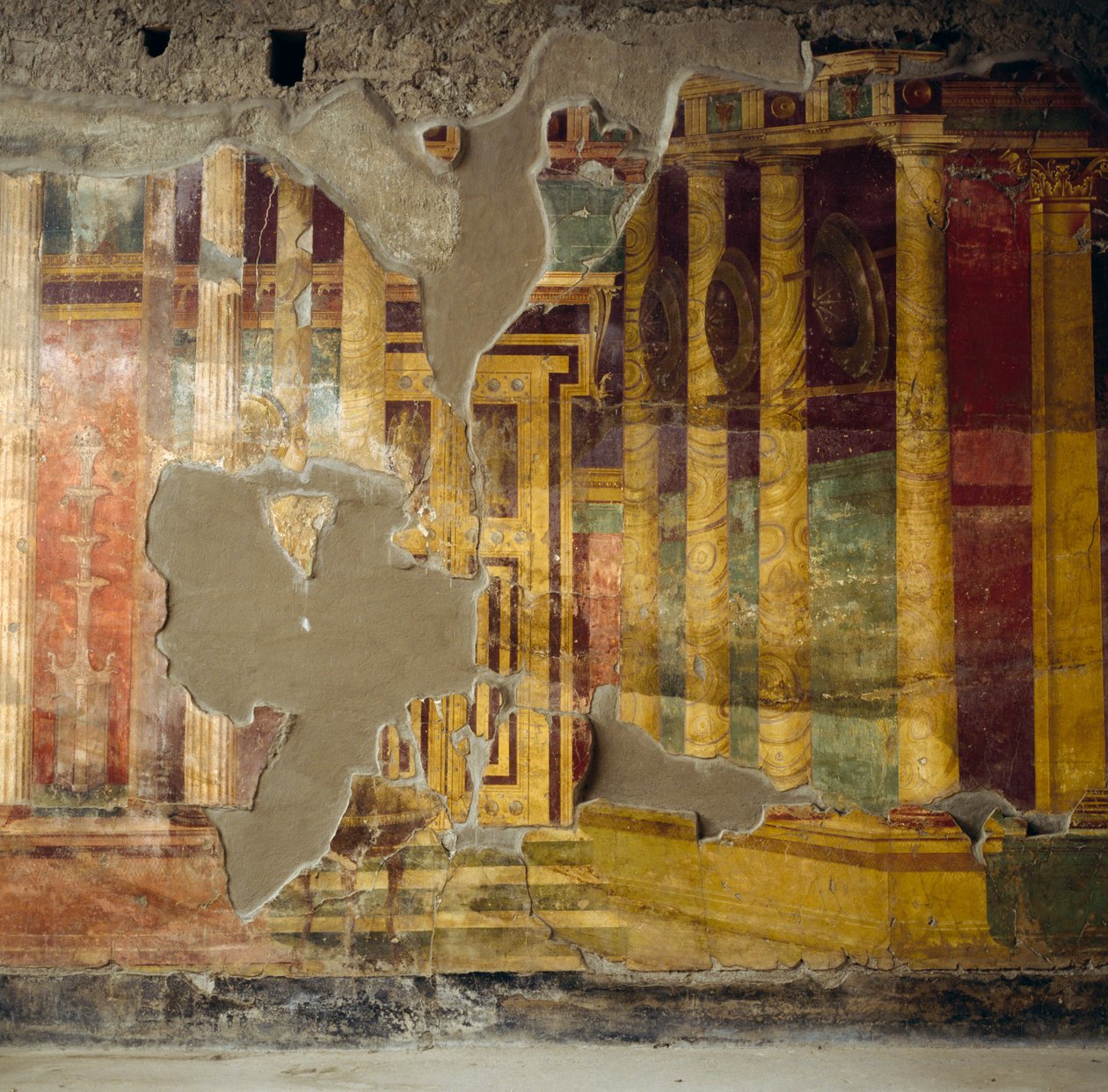 Toskana atriyumunun orta duvarındaki fresk, Roman Villa Poppaea by Unbekannt Unbekannt