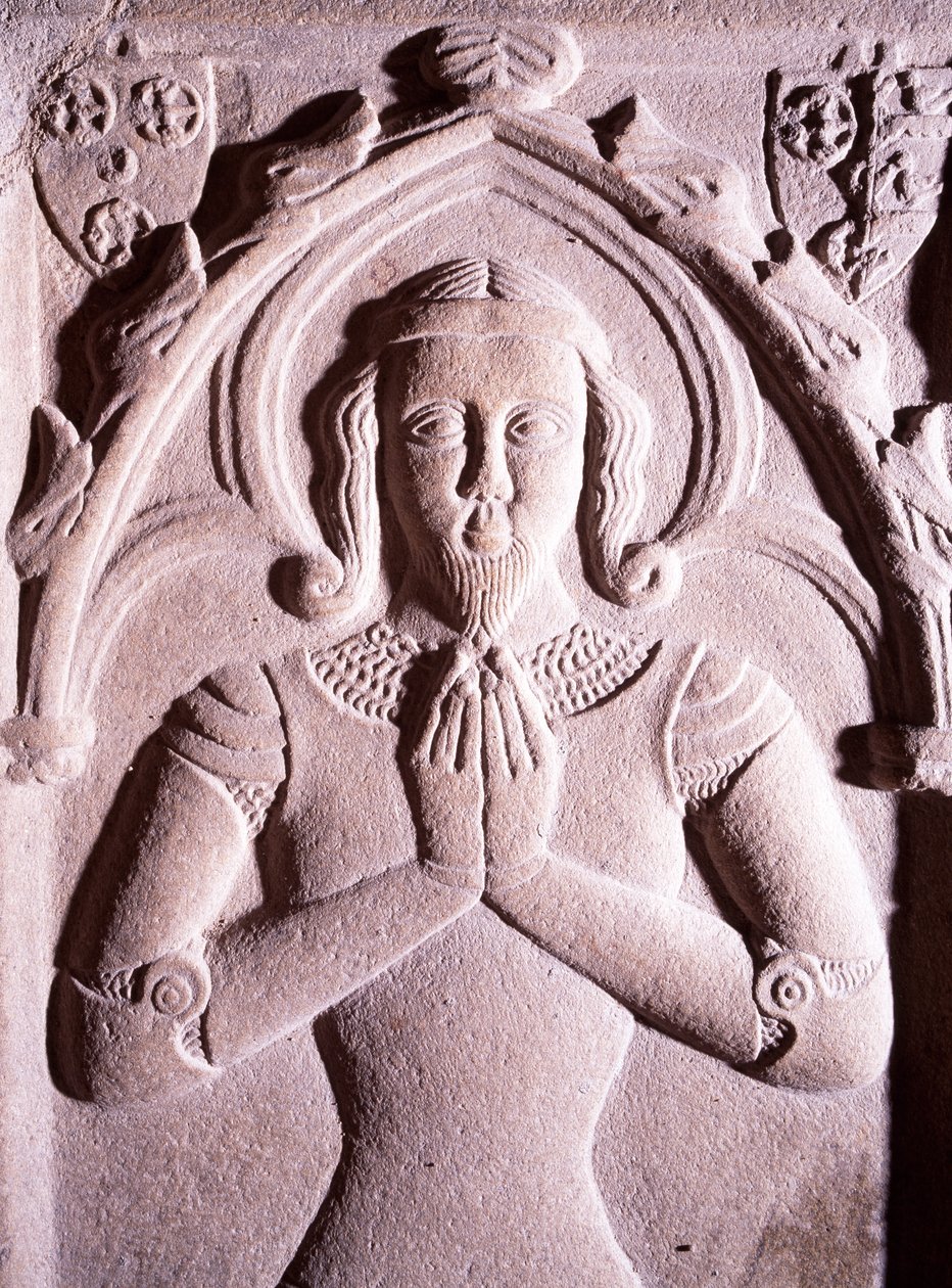 Kabartma süslemeli mezar taşı, Coetquen Kulesi, Dinan, Brittany. Detay. Fransa by Unbekannt Unbekannt