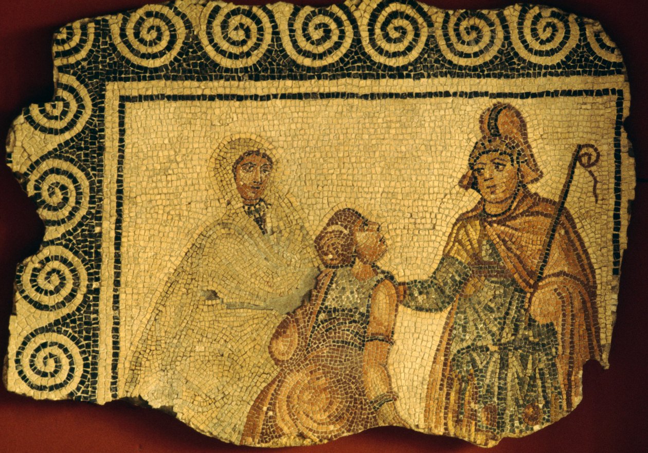 Başlatma sahnesi, Negrar, Veneto, İtalya, Roma uygarlığının Roma villasından mozaik by Unbekannt Unbekannt