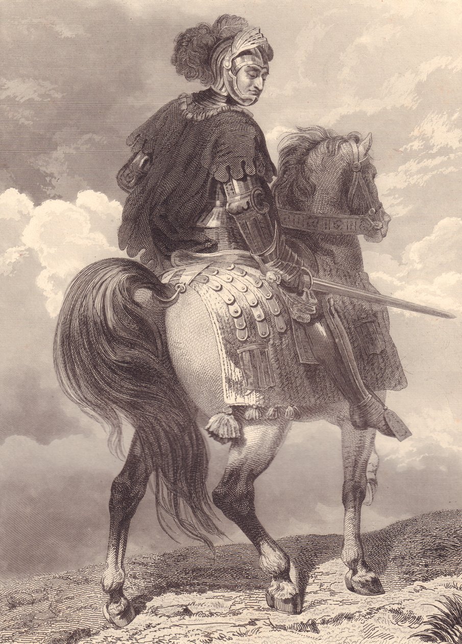 İtalyan askeri lider ve politikacı Gian Giacomo Trivulzio (1440-1518), gravür, 22x16 cm, Galerie Historique de Versailles, Histoire de France, Charles Gavard Publisher, Paris, yaklaşık 1840 by Unbekannt Unbekannt