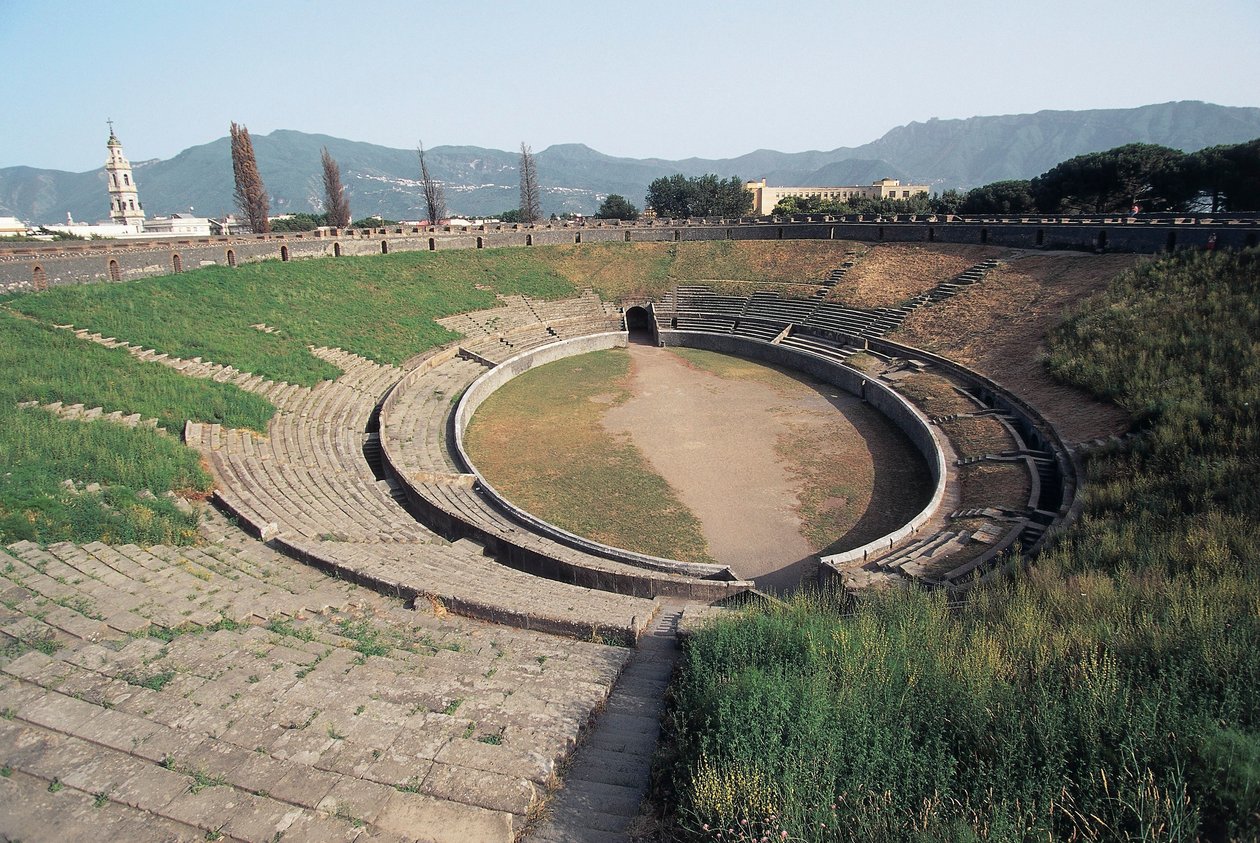 İtalya, Campania Bölgesi, Pompei, amfi tiyatro (fotoğraf) by Unbekannt Unbekannt