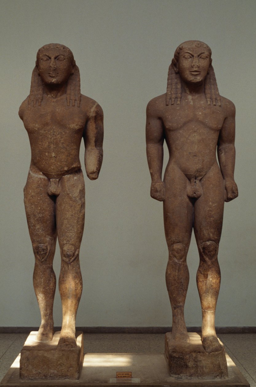 Kleobis ve Biton, yaklaşık MÖ 610-590, Argos Polymedes tarafından, Argos şehri tarafından Delphi