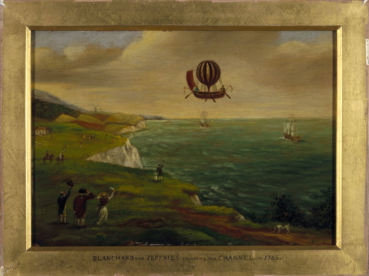 Mucit Jean Pierre (Jean-Pierre) Blanchard (1753-1809) ve Amerikalı bilim adamı John Jeffries (Jefferies veya Gefferies) (1744-1819), sıcak hava balonuyla donatılmış bir tekneye benzeyen uçan bir makineyle Manş Denizi