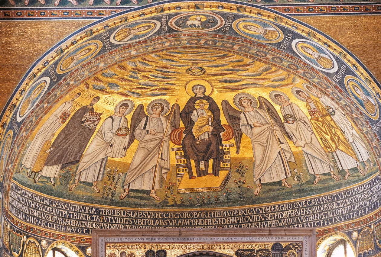 Melekler ve azizler arasındaki Madonna ve Çocuk, Euphrasian Bazilikası