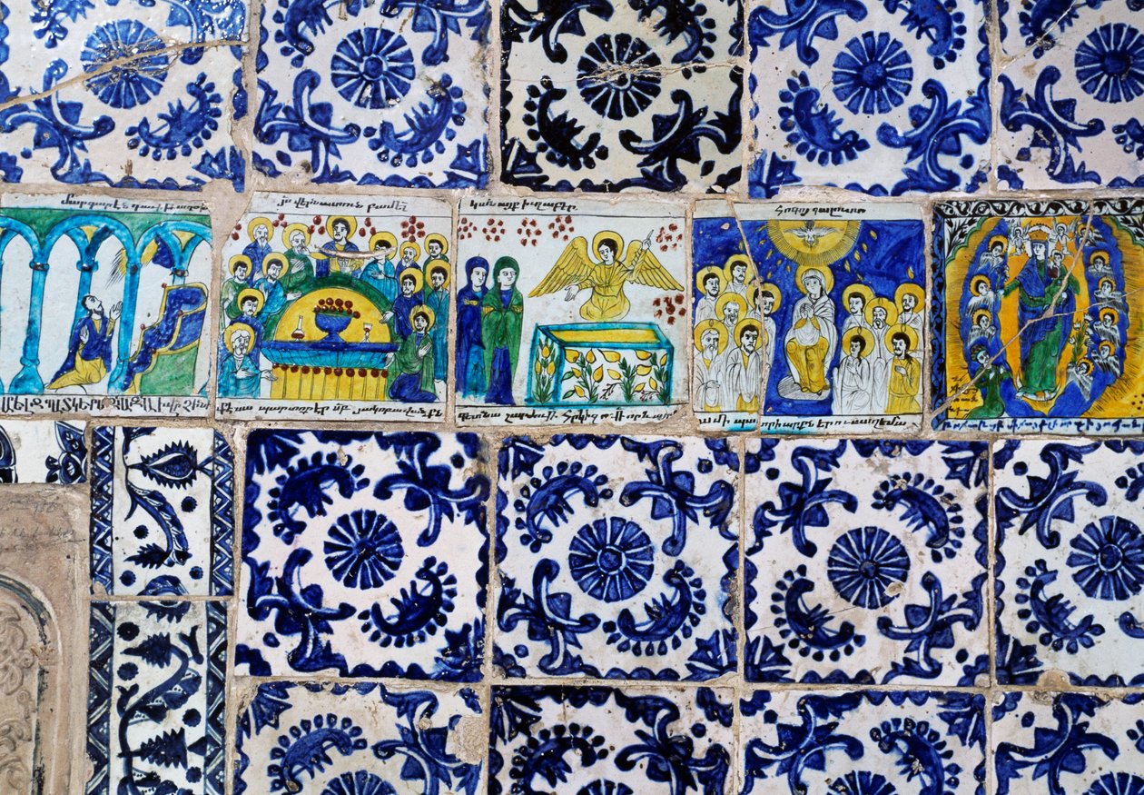 Majolica çini dekorasyonu (17. yüzyıl), Kudüs Ermeni Patrikhanesi, Kudüs Eski Şehri (Unesco Dünya Mirası Listesi) by Unbekannt Unbekannt