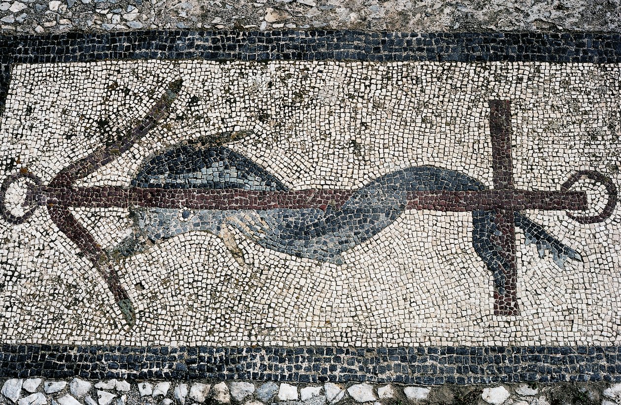 Yunus ve çapayı betimleyen mozaik, Delos adası (UNESCO Dünya Mirası Listesi) by Unbekannt Unbekannt