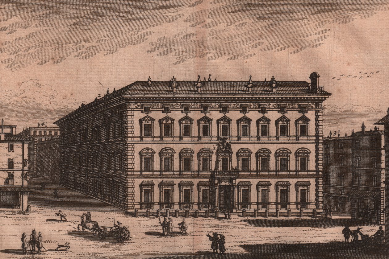 Palazzo Madama, Roma, Lazio, İtalya, bakır gravür, yaklaşık 165x135 cm by Unbekannt Unbekannt