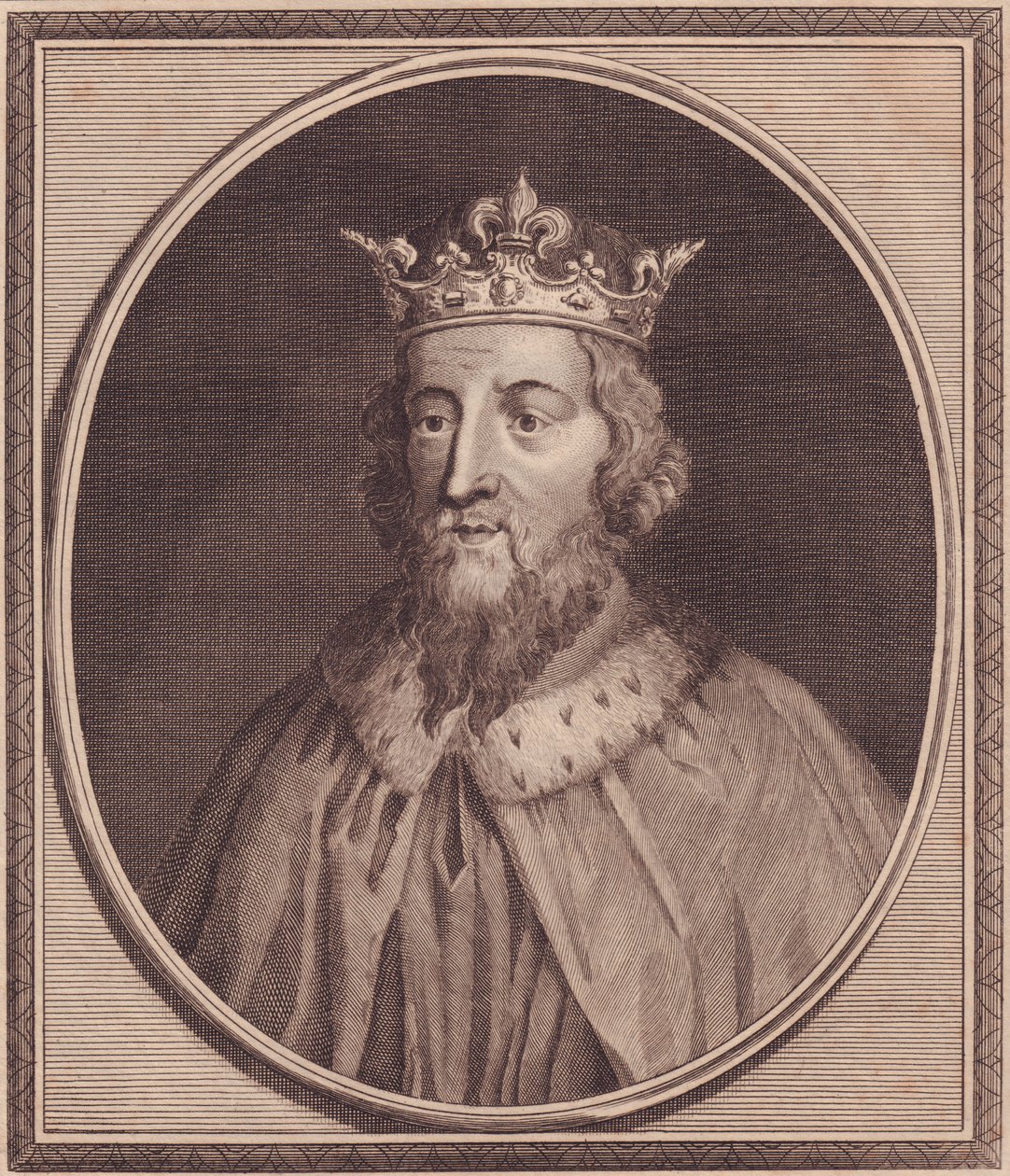 Alfred Great (849-889), Wessex Kralı, Birleşik Krallık, John Goldar tarafından bakır gravür (1729-1795) portresi by Unbekannt Unbekannt