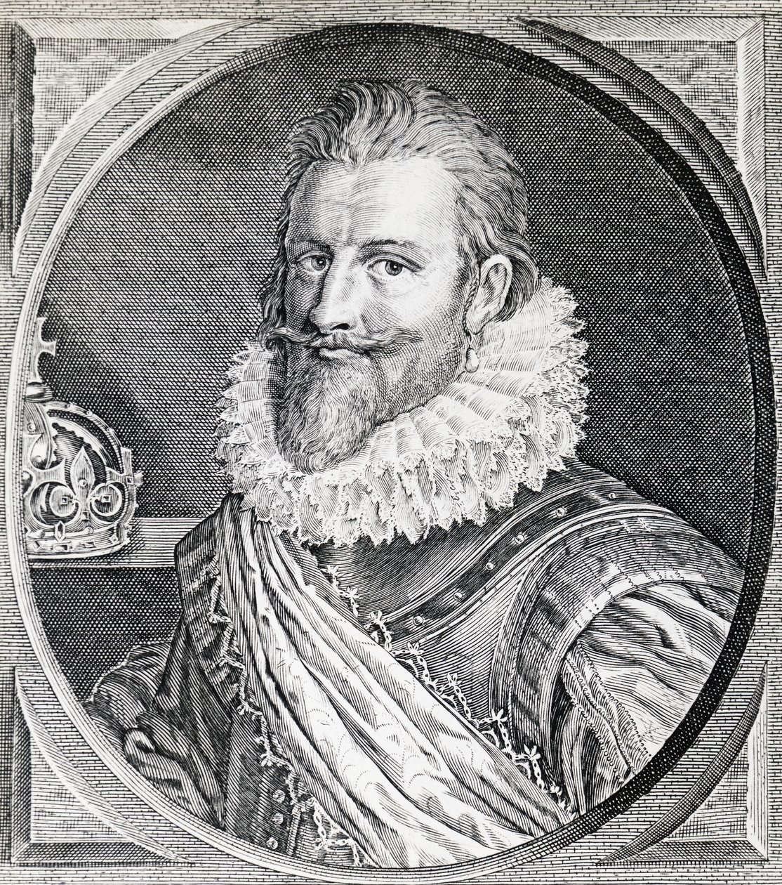 Christian IV (1588-1648), Danimarka ve Norveç Kralı, gravür portresi by Unbekannt Unbekannt