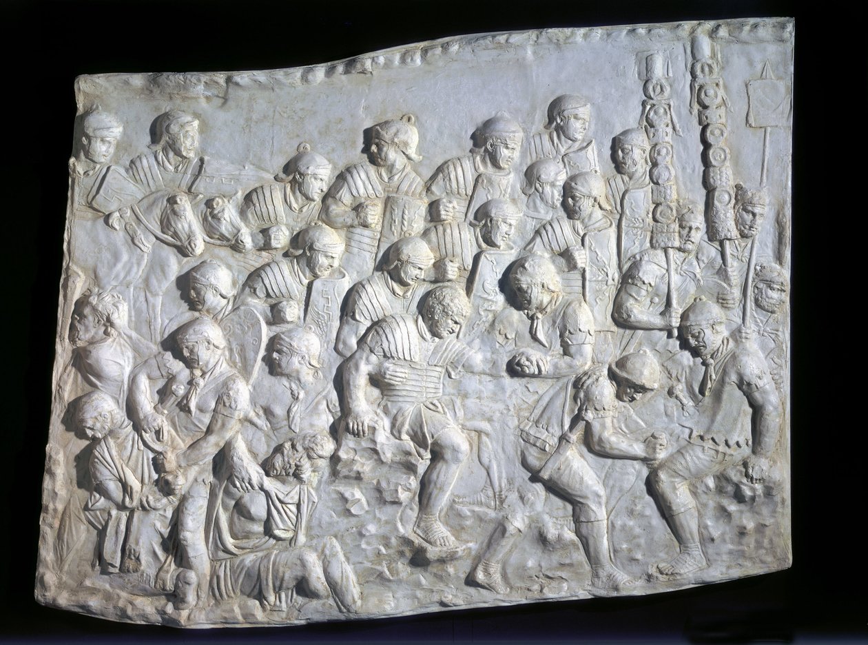 Romalı bir askere ilk yardım yapılırken, Trajans frizi by Unbekannt Unbekannt