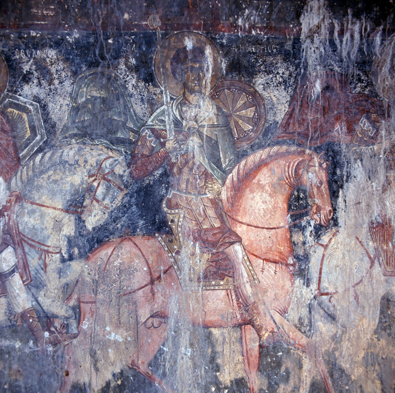 At sırtında Aziz, kilisede fresk Palaia Roumata, Girit, Yunanistan (fotoğraf) by Unbekannt Unbekannt