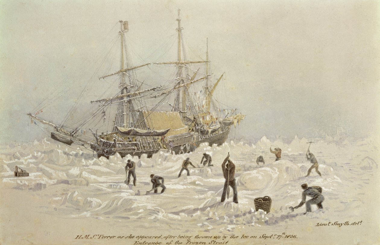 Bir Ticaret Yolculuğundaki Olaylar: Donmuş Kanalda Buz Tarafından Atıldıktan Sonra Ortaya Çıkan HMS Terörü, 27 Eylül 1836 by Lieutenant Smyth