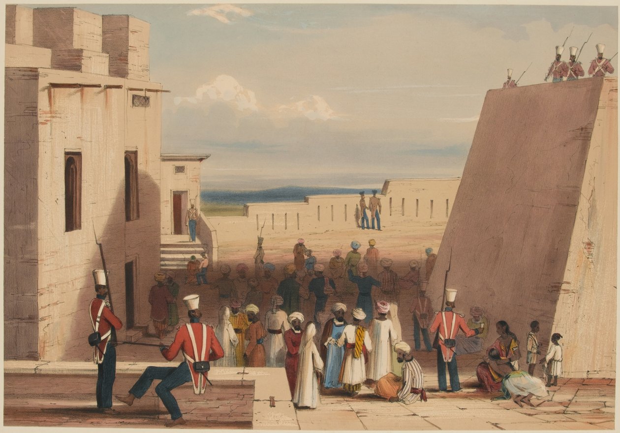 'Guzne. 19. Bombay Yerli Piyade Birliği'nin refakatindeki mahkumlar by Lieutenant Thomas (after) Wingate