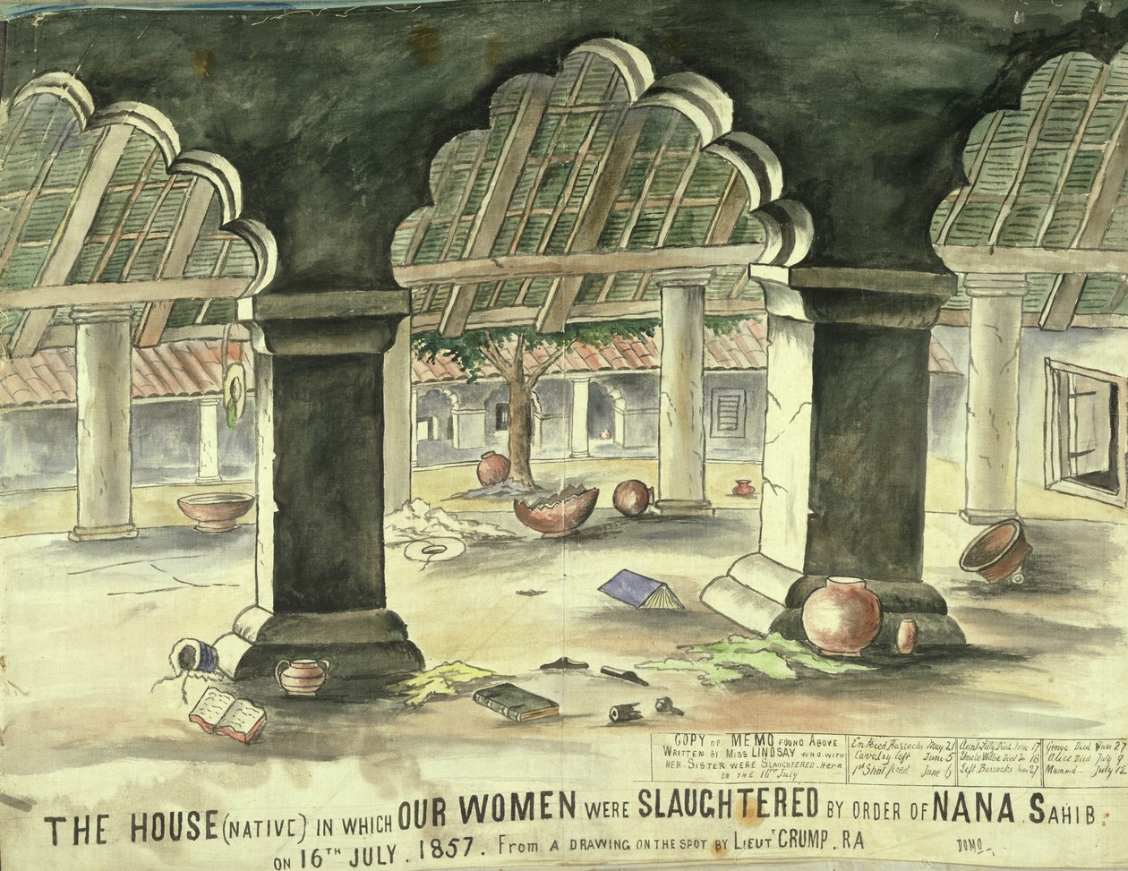 Nana Sahib'in emriyle kadınların katledildiği ev by Lieutentant Charles Wade Crump