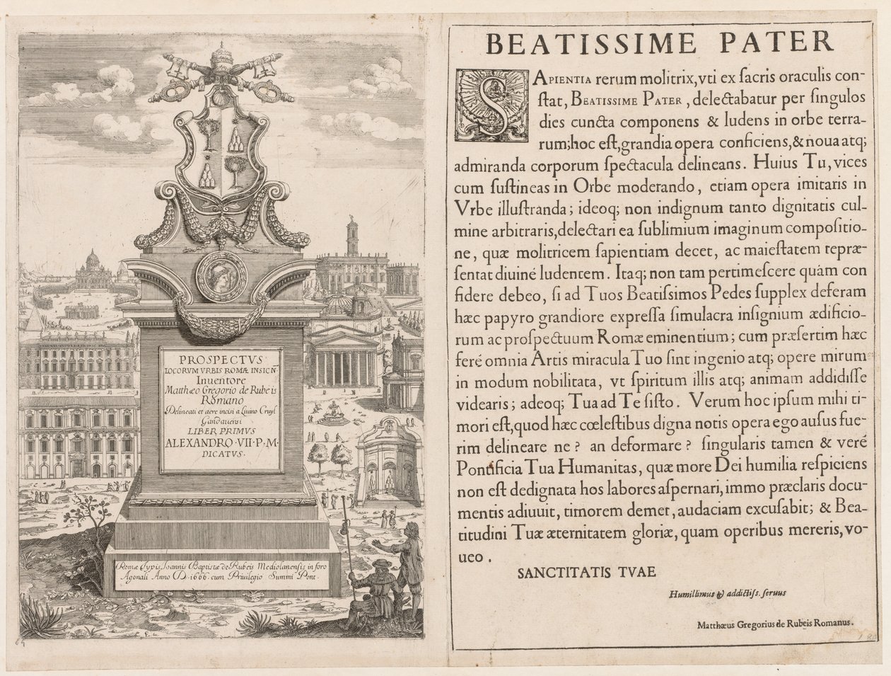Prospektüs Lourum Urbis Romae Insign[ium]