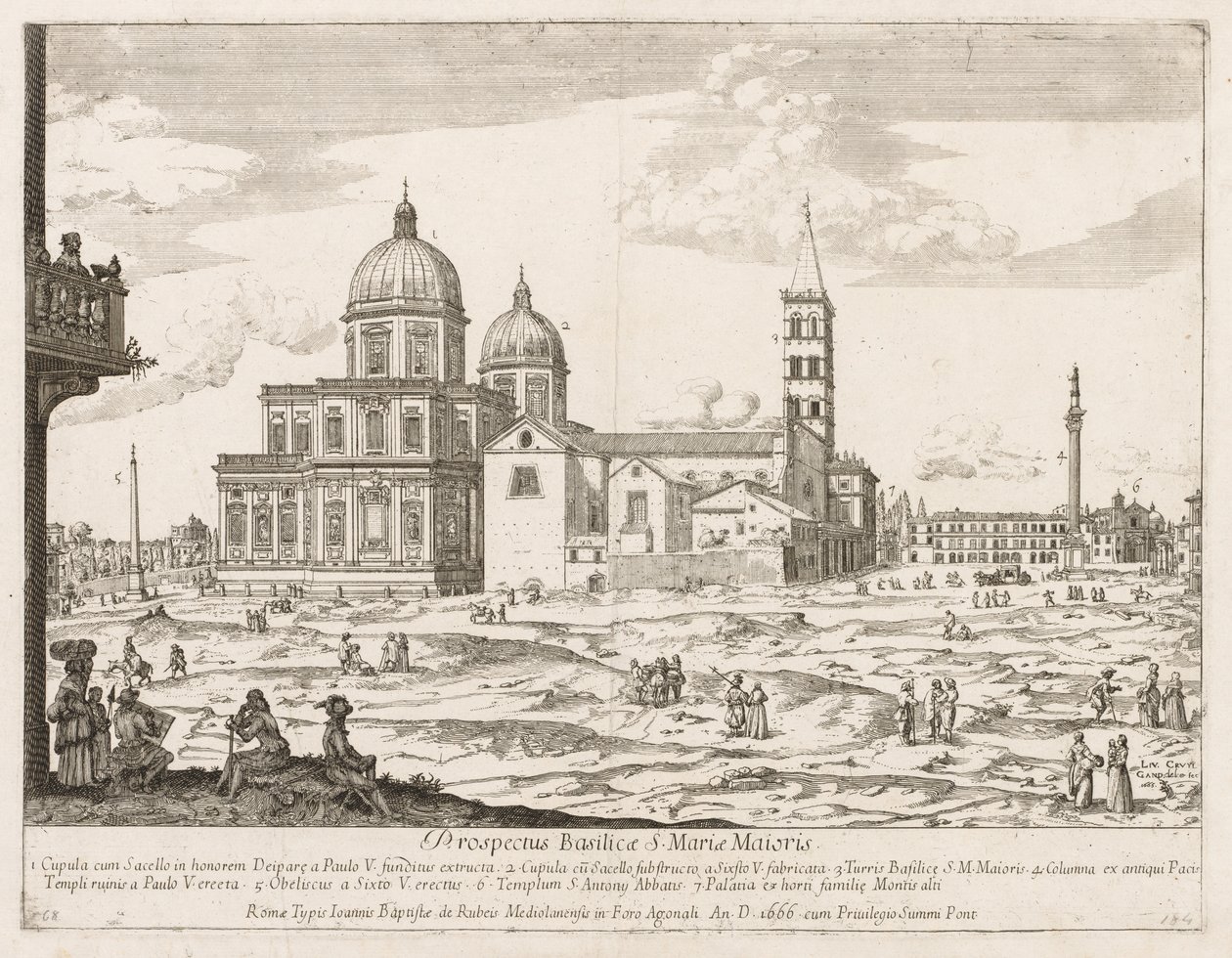 Roma Şehri Lourum Prospektüsünden Santa Maria Maggiore, 1666. by Lievin Cruyl