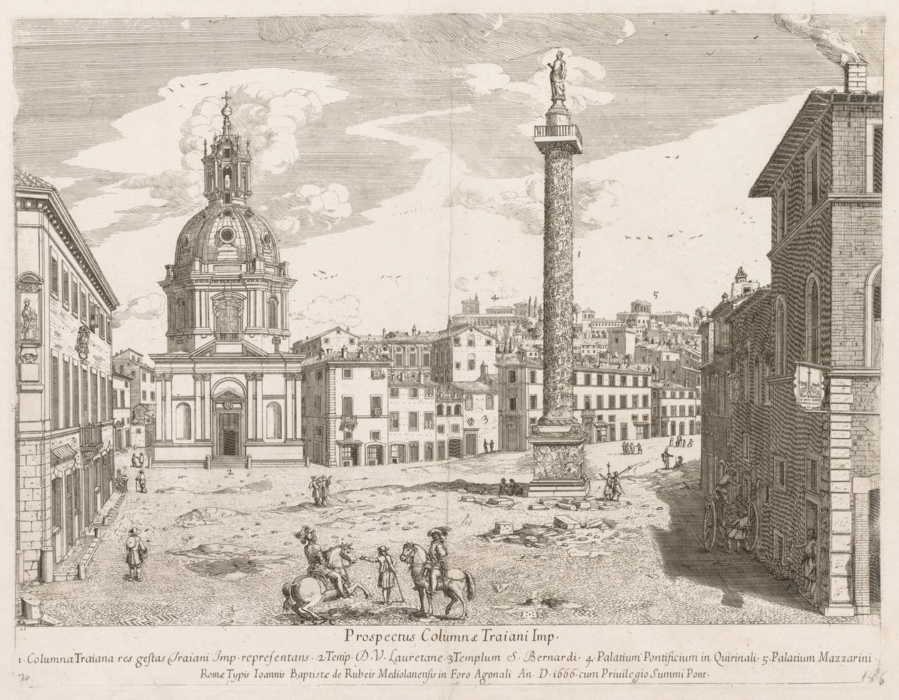 "Prospectus Locurum Urbis Romae Insign[ium]'dan Trajan Sütunu by Lievin Cruyl