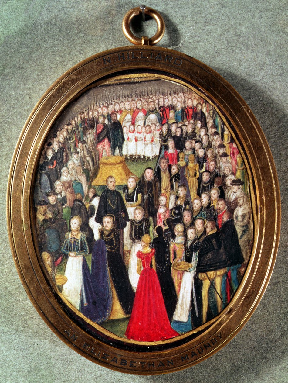 Bir Elizabeth dönemi Maundy Seremonisi, c.1560 (wc on parşömen) by Lievine Teerlink