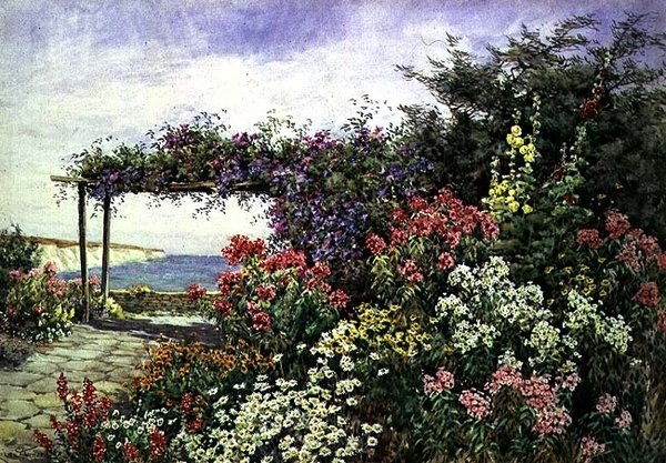 Çiçekli Sınır, Sussex by Lilian Stannard