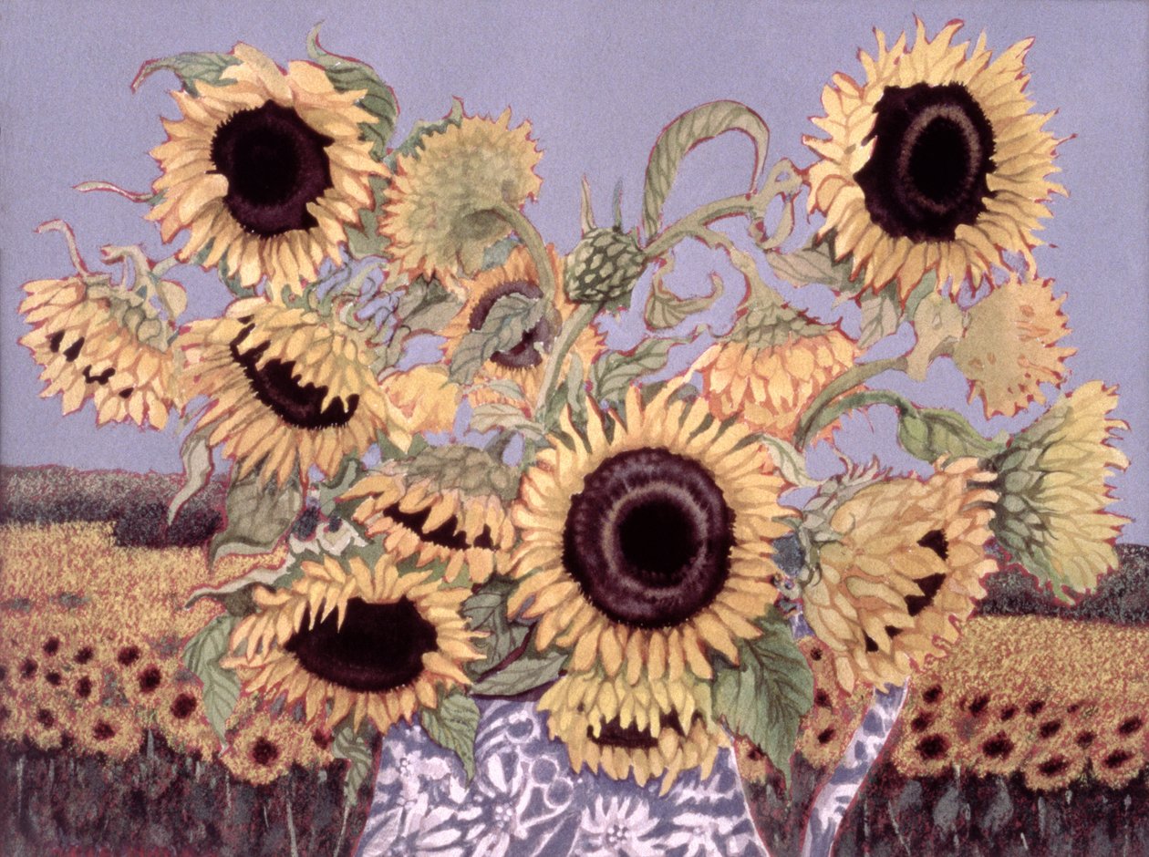 Sun Queen, 1995 (kağıt üzerinde wc) by Lillian Delevoryas