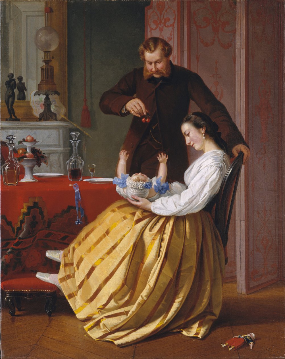 Konuşma Parçası, c.1851-52 (tuval üzerine yağlı boya) by Lilly Martin Spencer