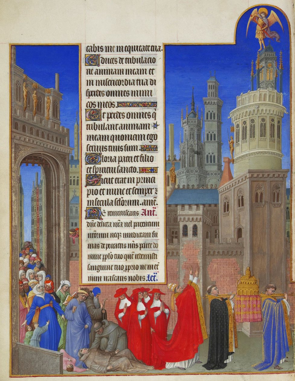 Très Riches Heures du Duc de Berry: Aziz Gregory Alayı, birinci bölüm by Limbourg Brothers