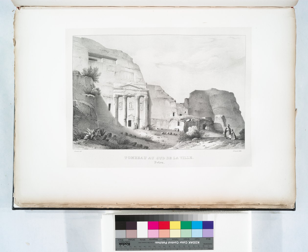 Kasabanın güneyindeki mezar, Petra by Linant (Linant Pasha) Bellefonds