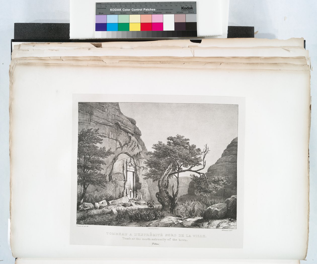 Kasabanın kuzey ucuna yakın bir yerde bulunan mezar, Petra by Linant (Linant Pasha) Bellefonds