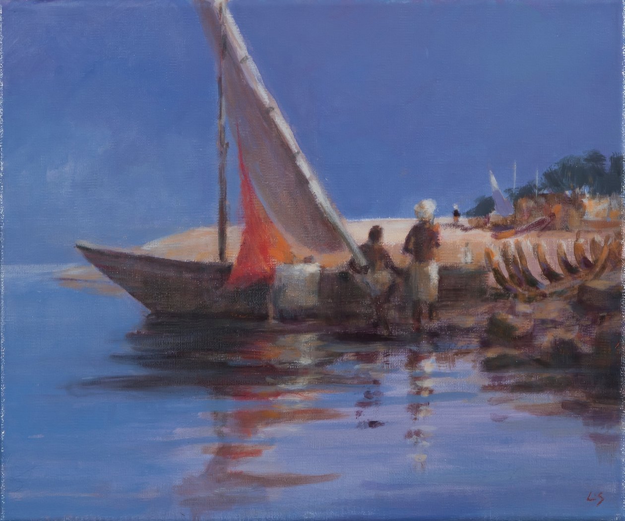Boat Yard, Kilifi, 2012 (tuval üzerine akrilik) by Lincoln Seligman
