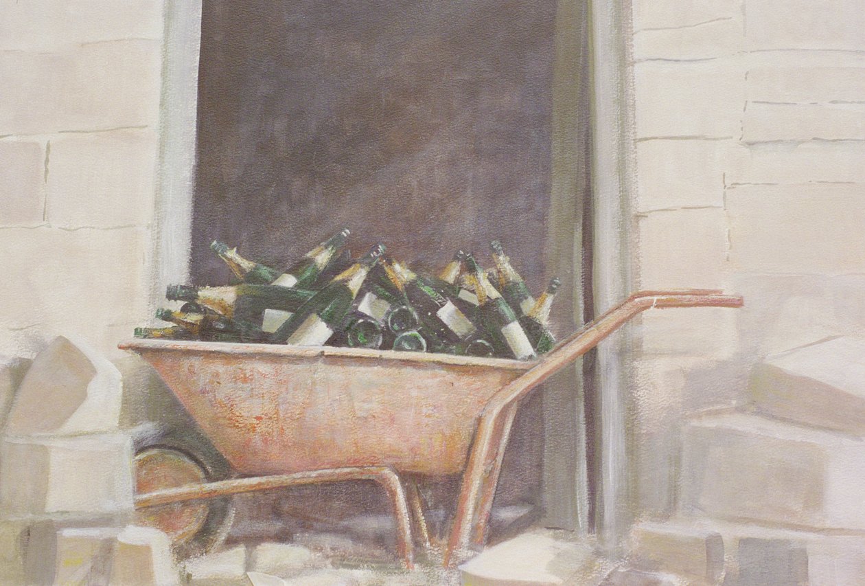 Şampanya El Arabası, 1985 (tuval üzerine akrilik) by Lincoln Seligman