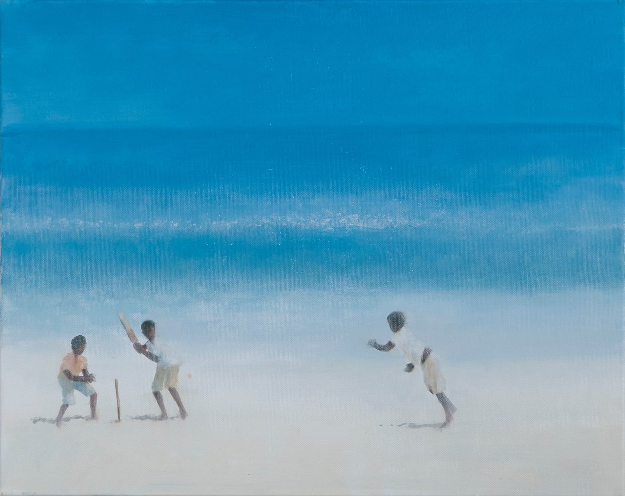Sahilde kriket, 2012 (tuval üzerine akrilik) by Lincoln Seligman