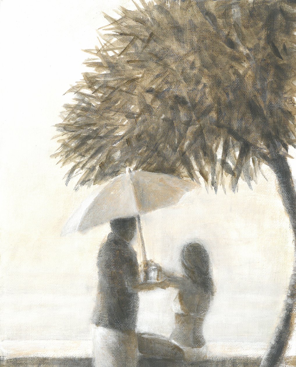 Ağacın Altında İçecek, 2015 (tuval üzerine akrilik) by Lincoln Seligman