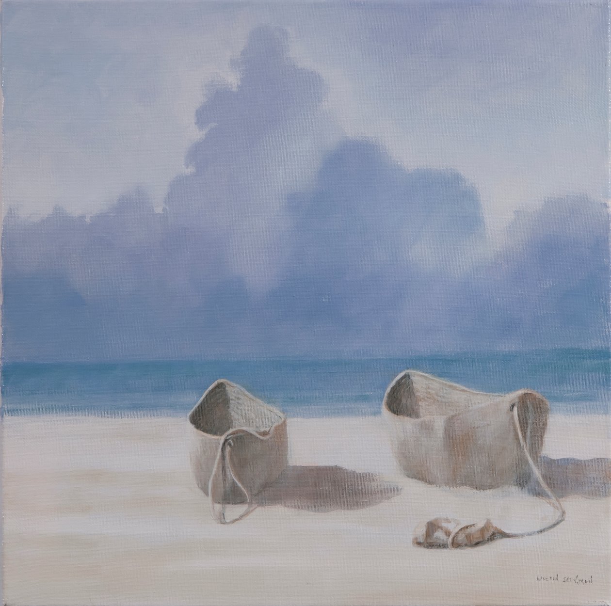 Balıkçı sığınağı, Kilifi, 2012 (tuval üzerine akrilik) by Lincoln Seligman
