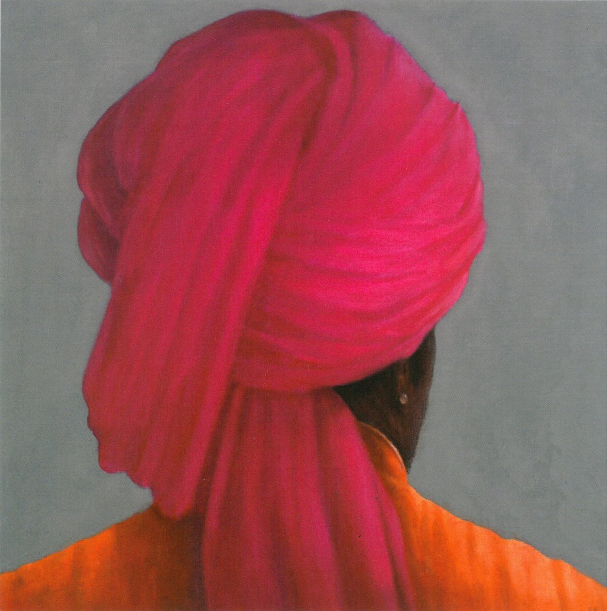 Pembe Türban (kağıt üzerine akrilik) by Lincoln Seligman