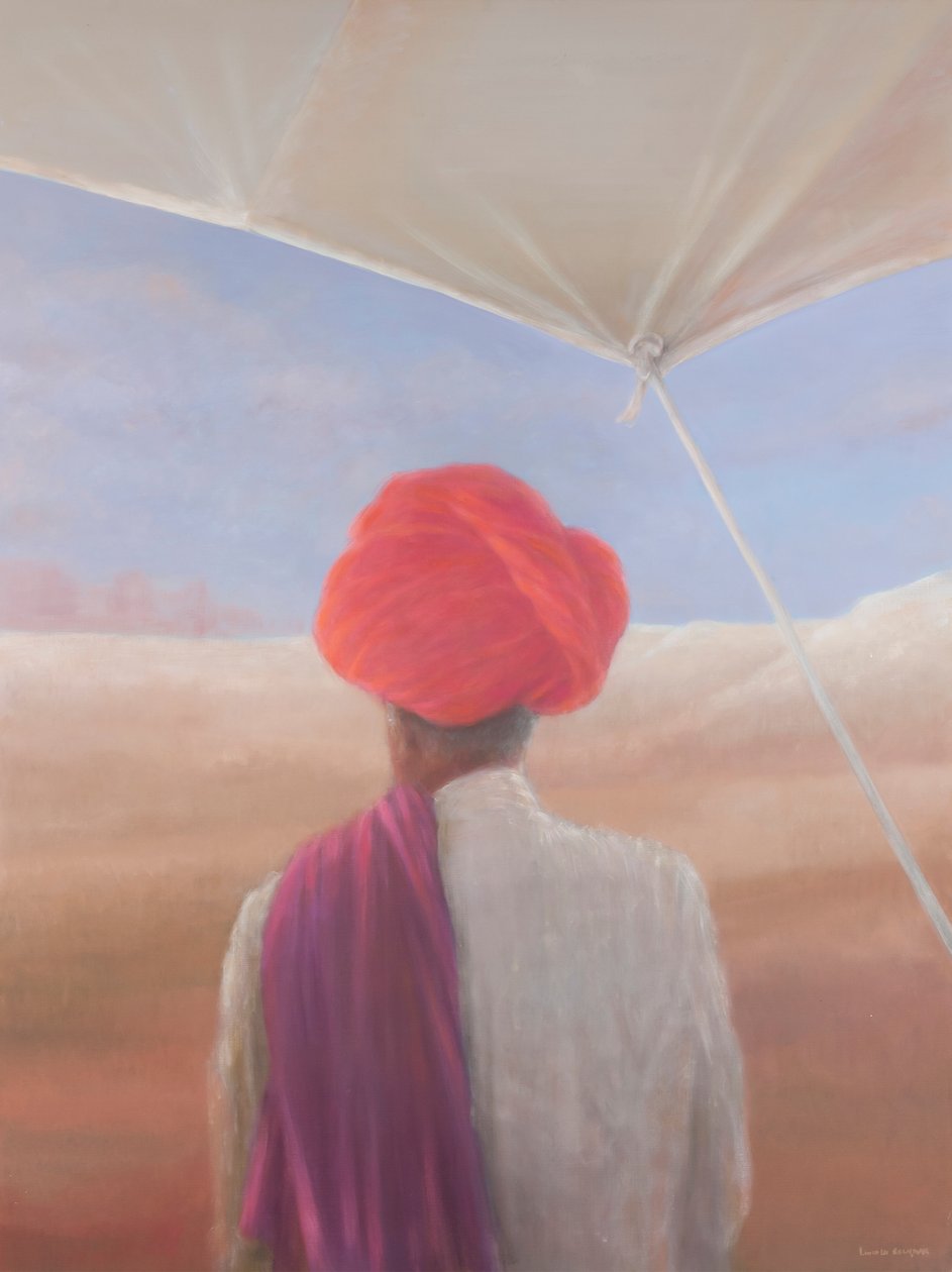 Rajasthan çiftçisi, 2012 (tuval üzerine akrilik) by Lincoln Seligman